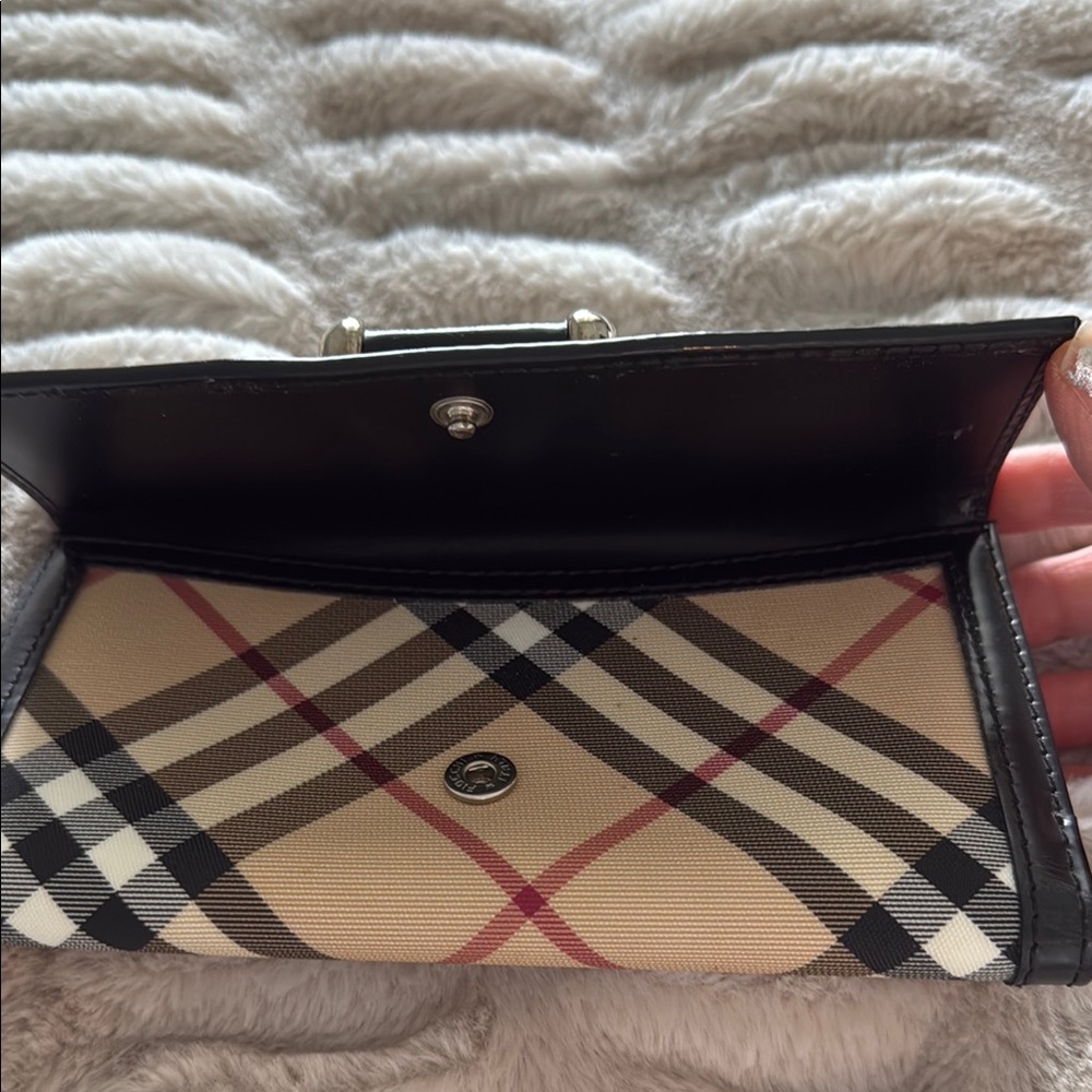 Burberry plaid check canvas & leather continental wallet - Picture 4 of 14